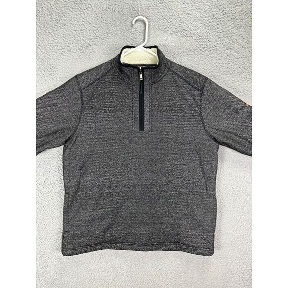 Orvis Sweater Men Large Black Polka Dot Sherpa Lined Shacket Jacket Pullover NEW - Picture 1 of 9